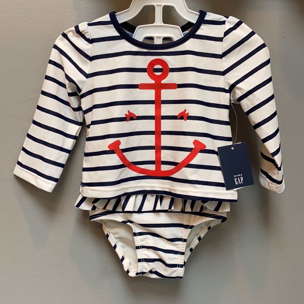 Baby Gap Nautical Stripe Two Piece Bathingsuit - Size 6-12 months
